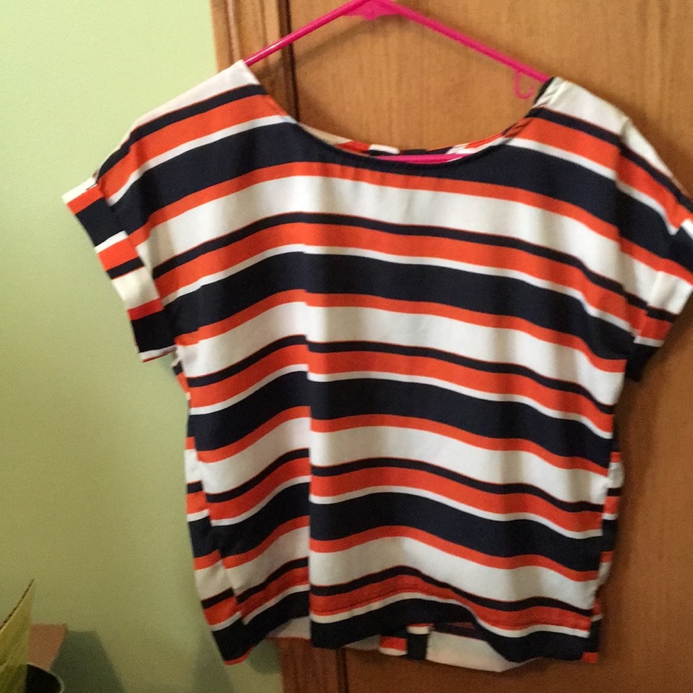 Francesca’s love notes striped crop top.